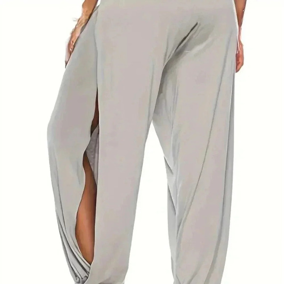 Loose Hollow Side Pants (Color: Light Grey) - Picture 3 of 4